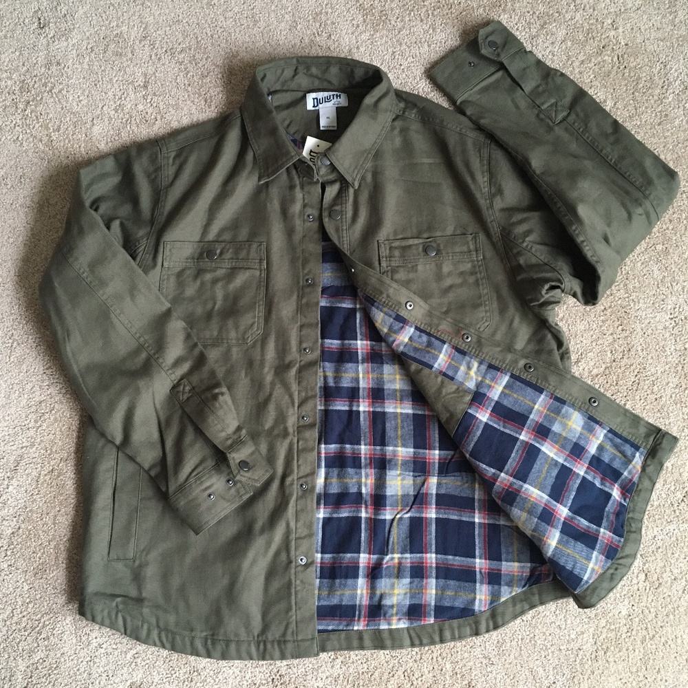 Duluth Trading Co Men’s Fire Hose Flannel-Lined Standard Fit Limber  XL Jacket